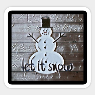 Let It Snow Snowman Art Sticker